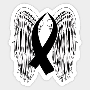 Winged Awareness Ribbon (Black) Sticker